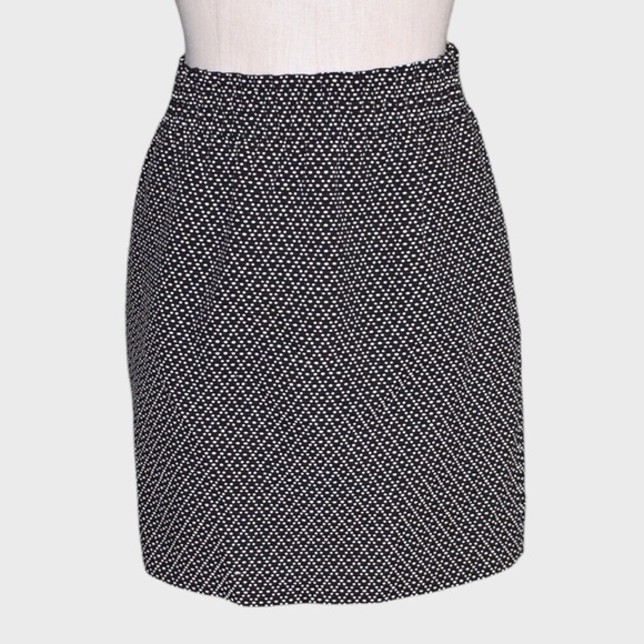 J Crew Contrast Polka Dot Jacquard Mini Skirt Black - Picture 1 of 5
